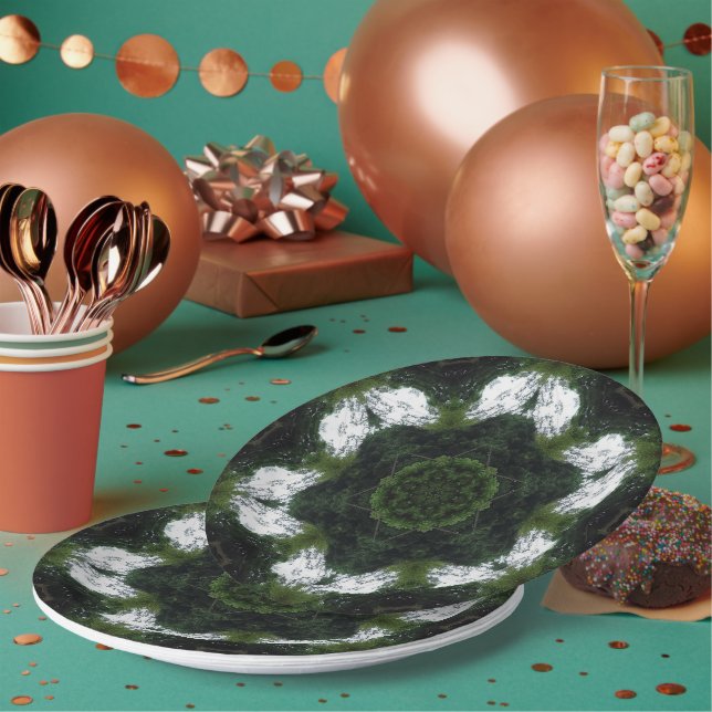 PLATO DE PAPEL GREEN ABSTRACT DRAWING. SAMER BRASIL 1 (Multi)