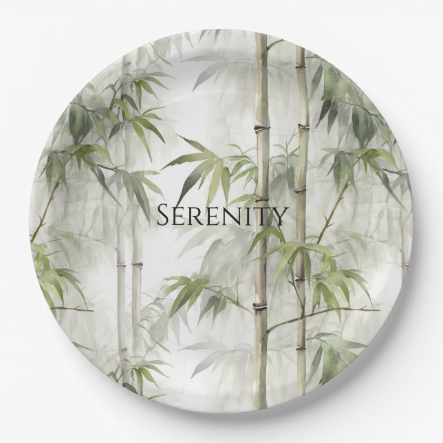 Plato De Papel Green Bamboo Serenity (Anverso)