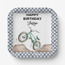 Plato De Papel Green BMX Dirt bike birthday 