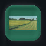 Plato De Papel Green Countryside Landscape<br><div class="desc">Serve your guests in style with these modern landscape paper plates. The minimalist green countryside illustration brings a touch of the outdoors to your dining table, making them perfect for summer barbecues, nature-themed birthdays, or casual outdoor celebrations. These durable and decorative plates pair perfectly with a minimalist or farmhouse party...</div>