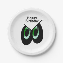 Plato De Papel Green Glare Personalizado Eyes Birday