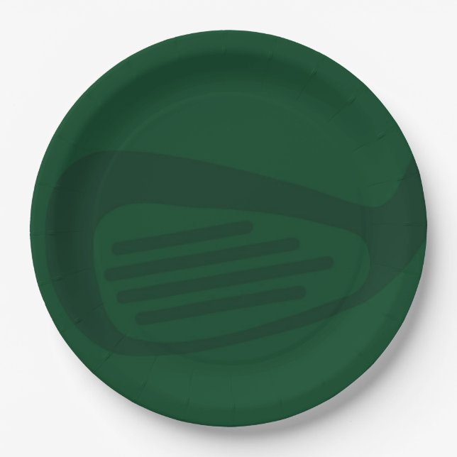 Plato De Papel Green Golf Birthday Party Plates (Anverso)
