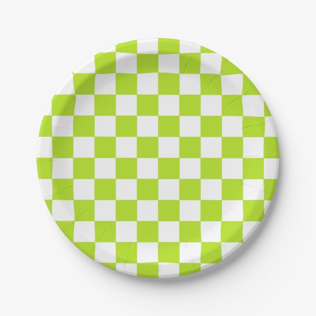 Plato De Papel Green Lime y White (Anverso)