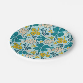 Plato De Papel Green Lucky Shamrock Clover St. Patrick's Day
