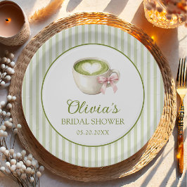 Plato De Papel Green Matcha Latte Bridal Shower