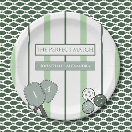 Plato De Papel Green Perfect Match Couples Bridal Shower