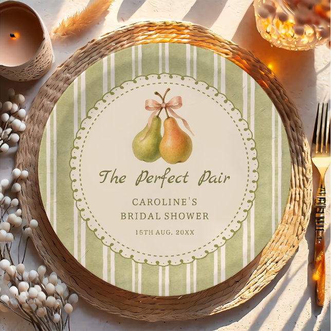 Plato De Papel Green Perfect Pair Pear Bridal Shower Paper Plates (Subido por el creador)