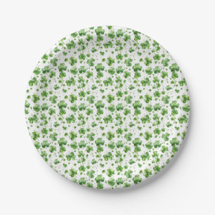 Plato De Papel Green Shamrock Paper Plates St Patricks Day