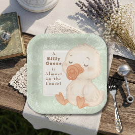 Plato De Papel Green Silly Goose