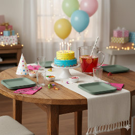 Plato De Papel Green Textured 9" Square Paper Plate for Events