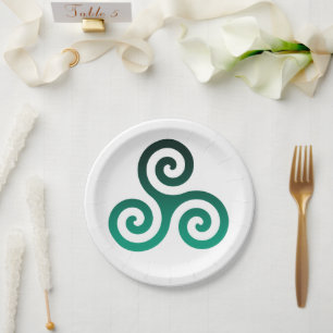 Plato De Papel Green Triskele