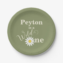 Plato De Papel Green Wild One First Birday