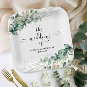 Plato De Papel Greenery Eucalyptus Boda