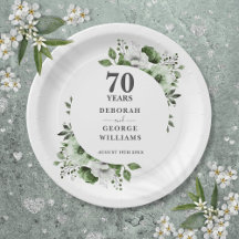 Greenery moderno para aniversario de bodas de plat