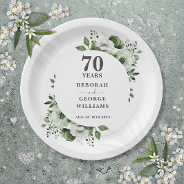 Plato De Papel Greenery moderno para aniversario de bodas de plat