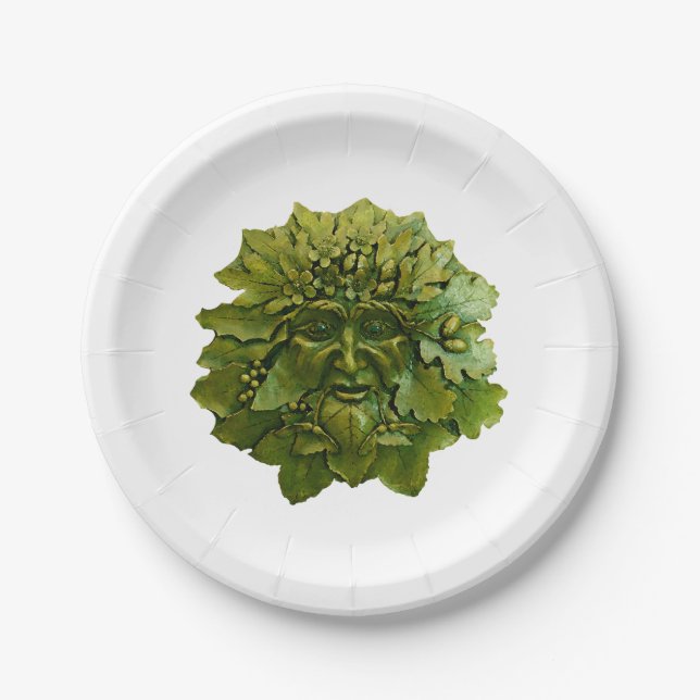Plato De Papel Greenman del bosque (Anverso)