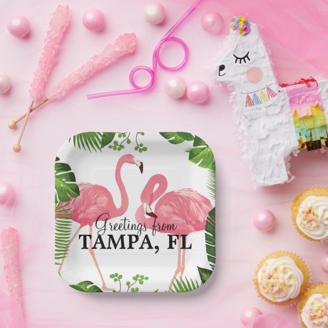Plato De Papel Greetings from Tampa, FL (Fiesta)
