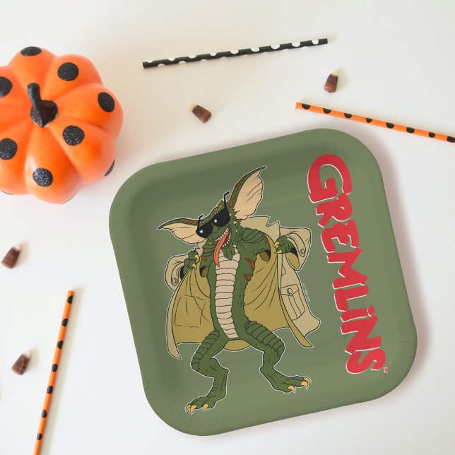 Plato De Papel Gremlins | Flash Trench Coat de banda (Paper plate on table)