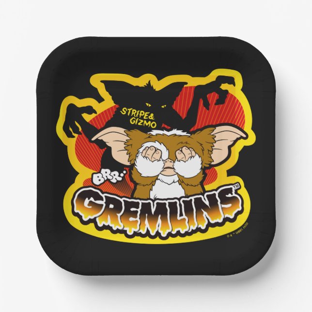 Plato De Papel Gremlins | Gizmo de miedo de banda (Anverso)