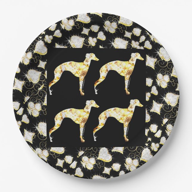 PLATO DE PAPEL GREYHOUND BLING (Anverso)