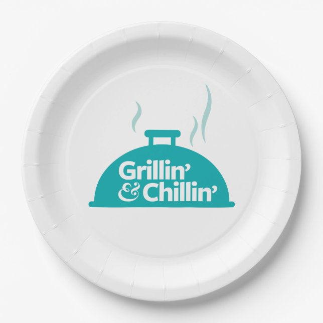 Plato De Papel Grillin y Chillin (Anverso)