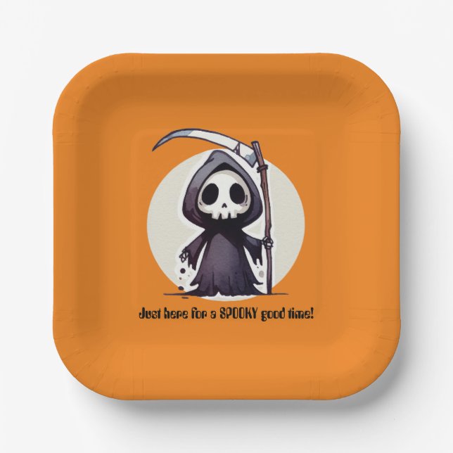Plato De Papel Grim Reaper - Personalizado (Anverso)