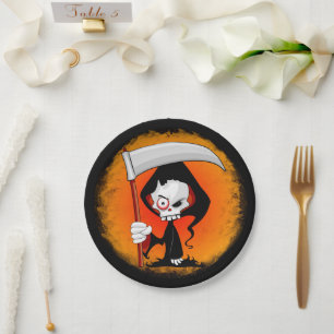 Plato De Papel Grim Reaper Personalizado