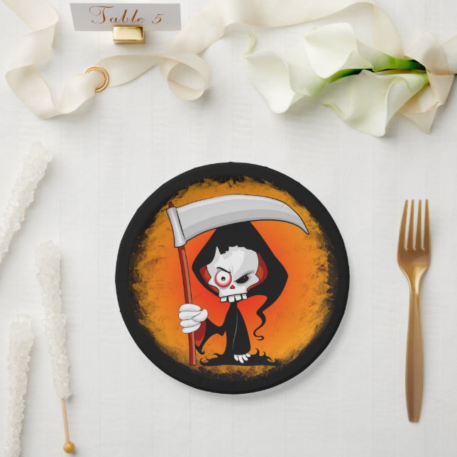 Plato De Papel Grim Reaper Personalizado (Boda)