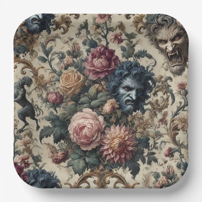 Plato De Papel Grimorio Blue Moon – Victoriano Gótico (Anverso)