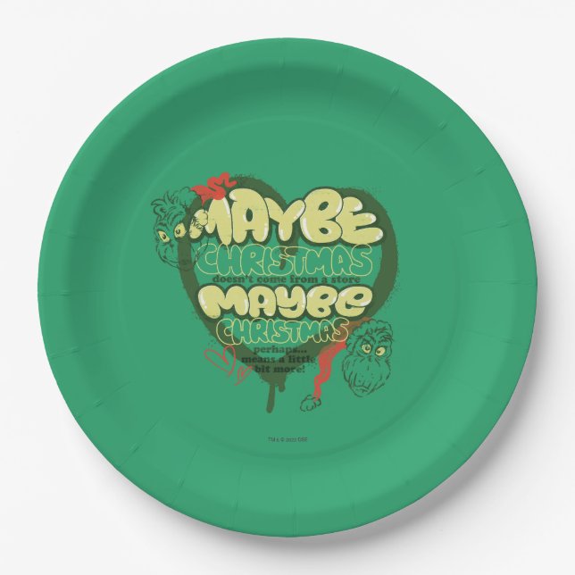 Plato De Papel Grinch | Cota de Navidad (Anverso)
