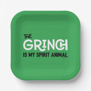 Plato De Papel Grinch es mi Animal Espiritual Cita