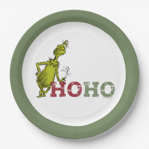 Plato De Papel Grinch   Ho Ho Ho Ho
