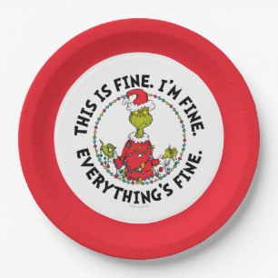 Plato De Papel Grinch   Todo está bien