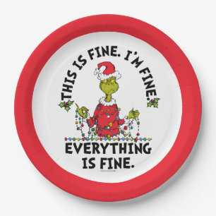 Plato De Papel Grinch   Todo está bien