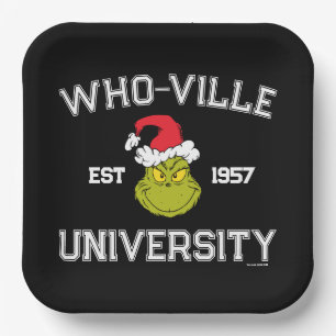 Plato De Papel Grinch   Universidad de Who-ville Est 1957