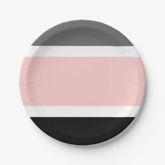 Plato De Papel gris negro rosa