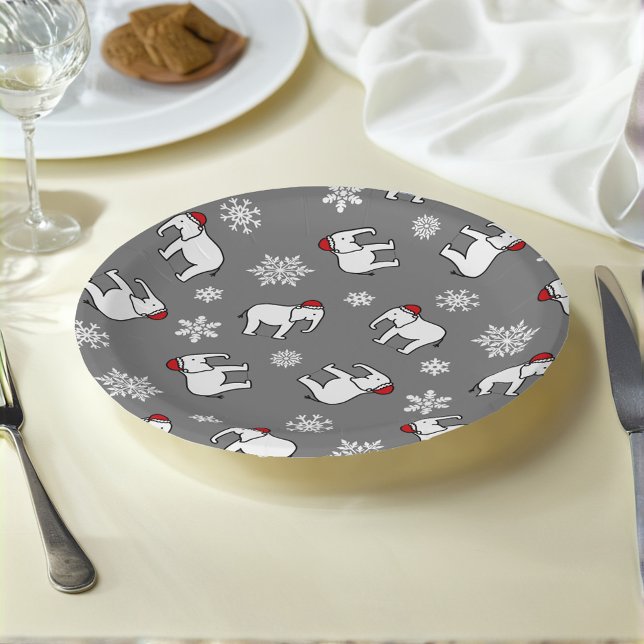 Plato de papel (gris) para Navidad de Elefante Bla (Subido por el creador)