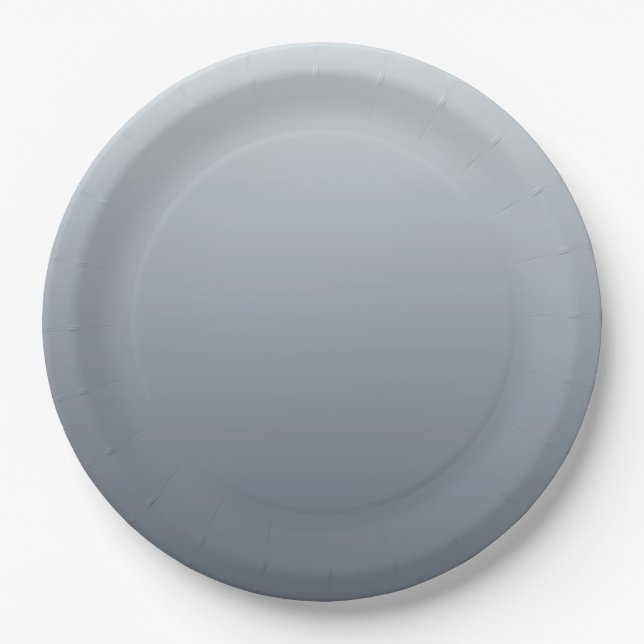 Plato De Papel Gris plateado profundo a tonos claros (Anverso)
