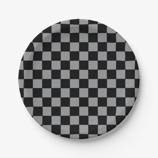 Plato De Papel Gris y negro controlados (Anverso)
