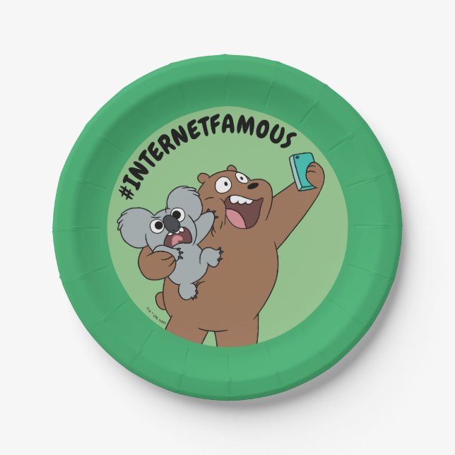 Plato De Papel Grizz y Nom Nom - #InternetFamous (Anverso)