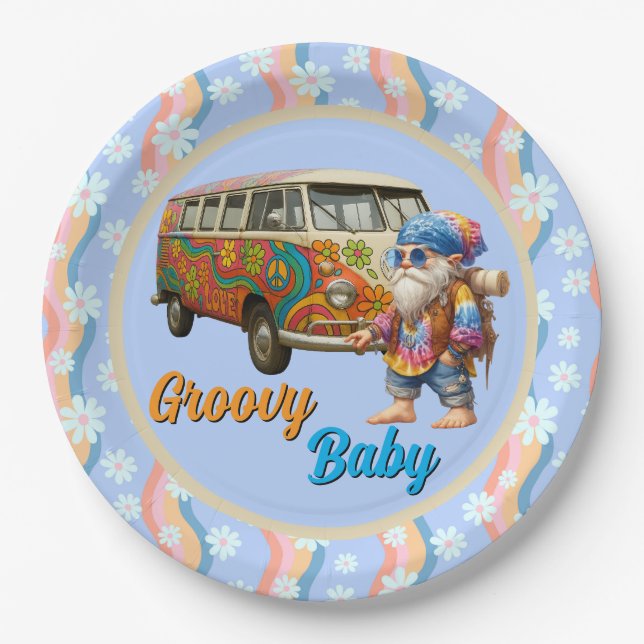 Plato De Papel Groovy Baby  (Anverso)