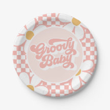 Groovy Baby Pink Daisy Checker