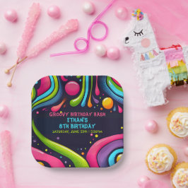 Plato De Papel Groovy Birthday Bash