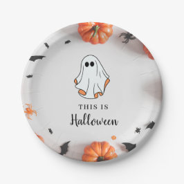 Plato De Papel Groovy Ghost Halloween