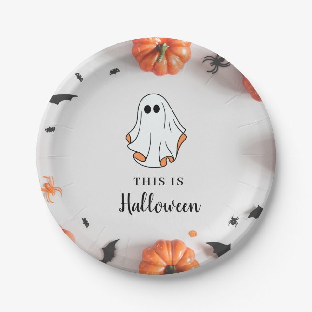 Plato De Papel Groovy Ghost Halloween (Anverso)