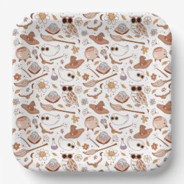 Plato De Papel Groovy Halloween Estilo Retro Fantasía