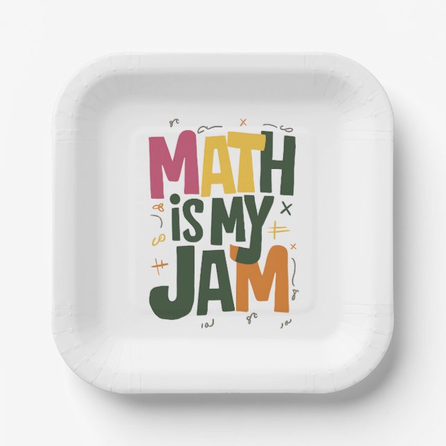 Plato De Papel Groovy Math es mi pasión primer día de regreso a c (Anverso)