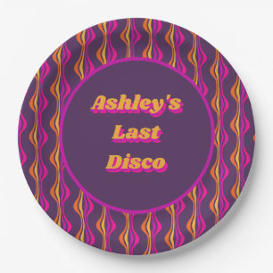Plato De Papel Groovy Purple Disco Bachelorette