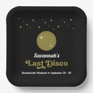 Plato De Papel Groovy Retro Last Disco Bride Bachelorette