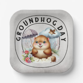 Plato De Papel Groundhog day 22 February 